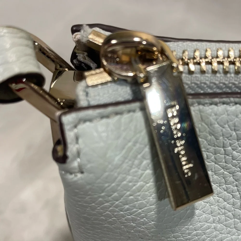 Kate Spade Leila Leather Triple Gusset Light Blue Crossbody Bag, EUC